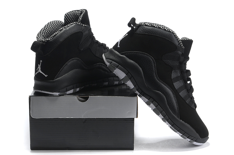 New Air Jordan 10 Shoes All Black - Click Image to Close